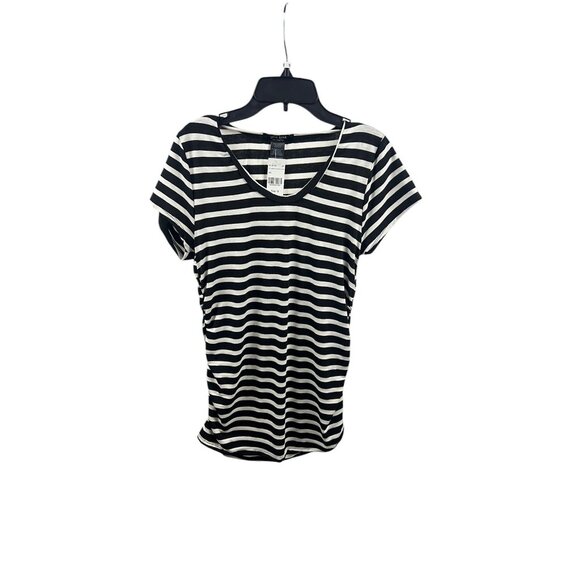 Love Ryan Women's New Striped Black White Short Sleeve T-Shirt M Nautical New St - Picture 2 of 7